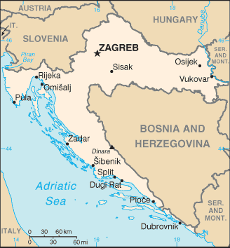 croatia political map